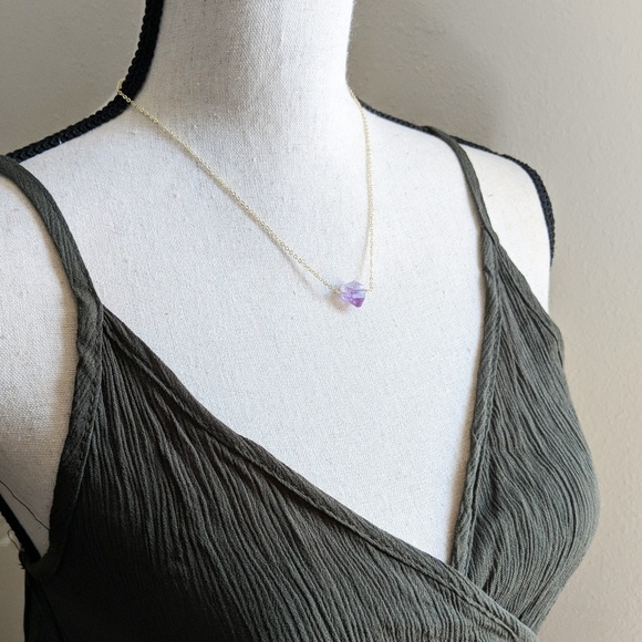 Amethyst 14k Gold Plated Necklace - Picture 3 of 6